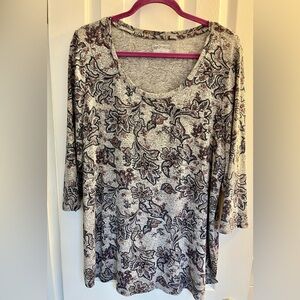 Lane Bryant Floral Print Tunic Top Size 14/16 Super Soft